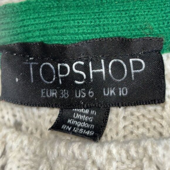 Topshop Women's Crop Pointelle Knit Pullover Sweater Ivory Cream Size 6 - Picture 12 of 14